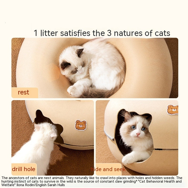 Animal-shaped Felt Zipper Cat Nest