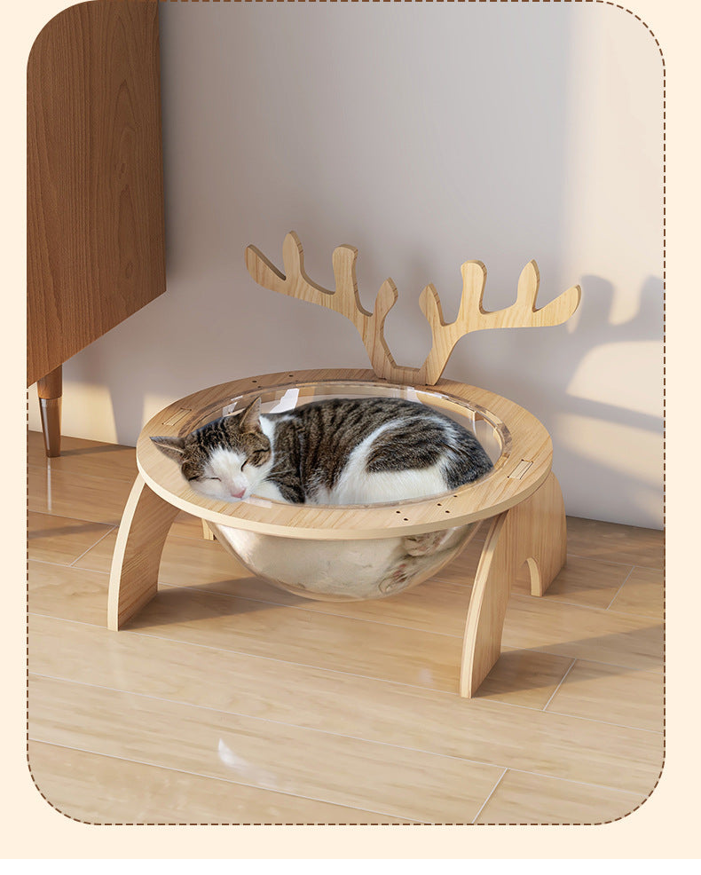 Nid pour chat Antlers Four Seasons Universal Pet Supplies Chanfer Space Capsule Lit pour chat en bois massif