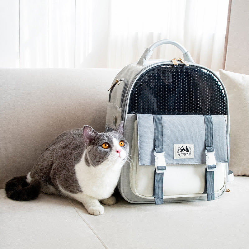 Sac à dos portable et pliable pour chat et chien de grande capacité