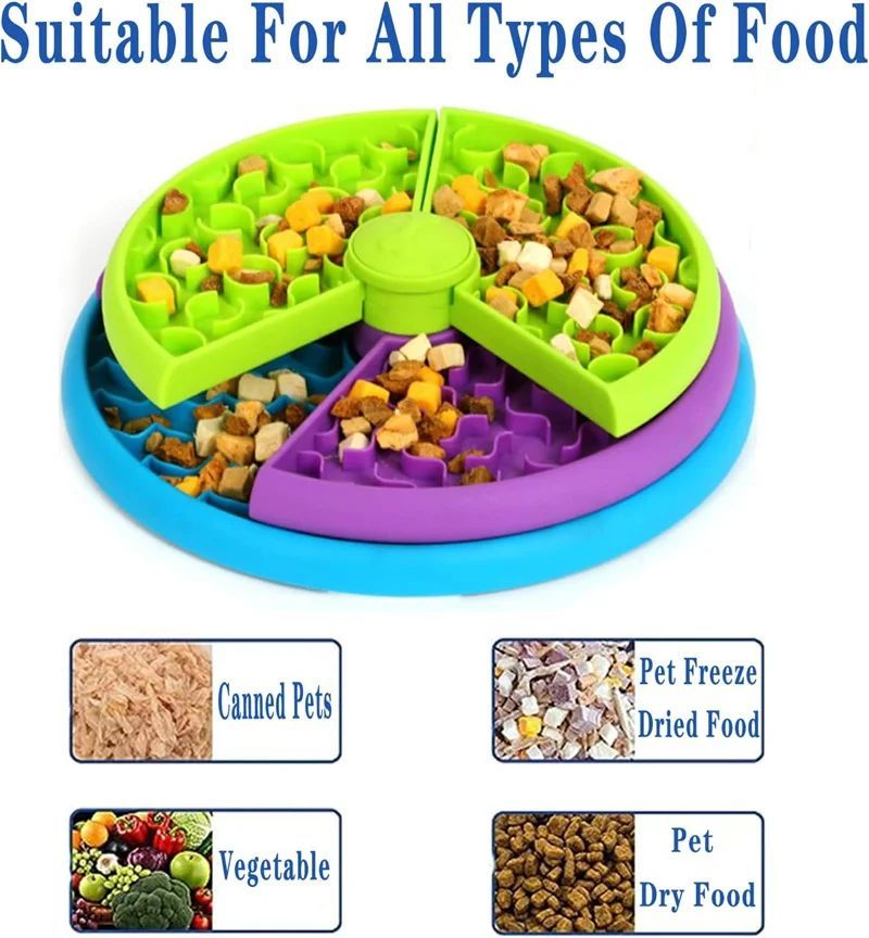 Pet Slow Food Bowl 3-Layers Puzzle Puppy Anti-choking Non-slip Feeder Puzzle Bowl Dog Slow Eating Interactive Toy Pet Supplies