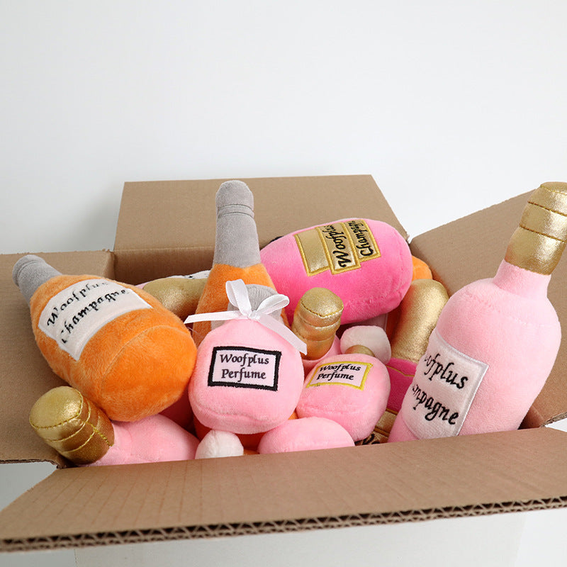 Botella de vino de peluche creativa para mascotas