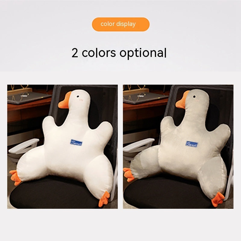 Big White Geese Lumbar Support Pillow Office Long-sitting Waist Support