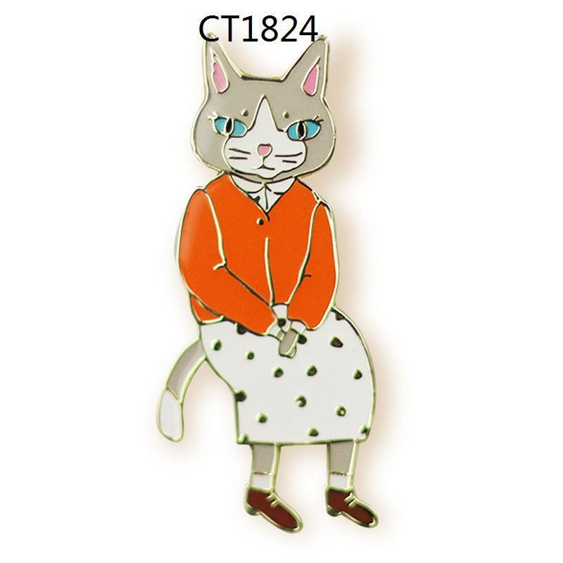 Broche en alliage de dessin animé Animal, mignon Animal en métal chat lapin