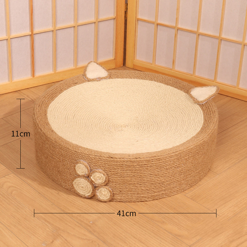 Griffoir rond en sisal pour chat - Tapis à gratter pour chat - 2 en 1 - Griffe de broyage d'intérieur - Jouets d'entraînement pour chats - Protection des meubles