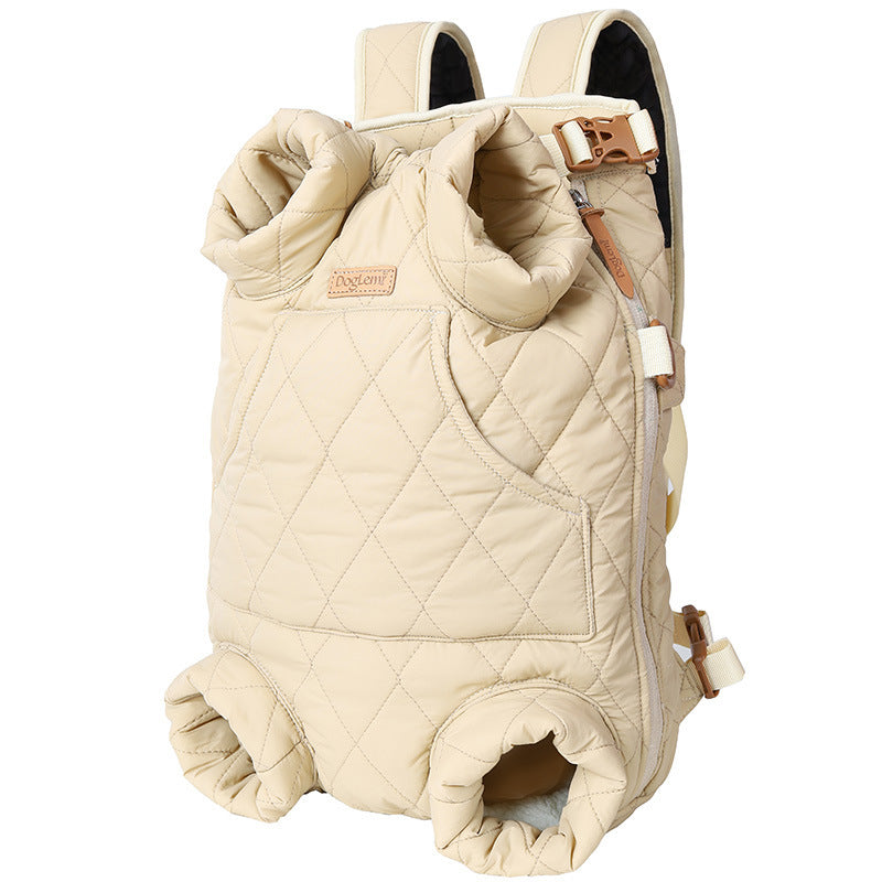 Winter Thickened Pet Outing Portable Strap Chest Backpack