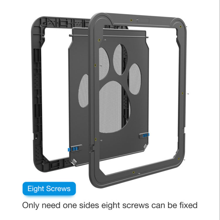 Way Lockable Plastic Pet Big Dog Cat Door For Screen Window Safety Flap Gates Pet Tunnel Dog Fence Free Access Door For Home