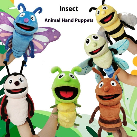 Insect Belly Puppet Open Mouth Plush Toy Kindergarten CartoonAnimal Hand Puppet Toy Mouth Movable