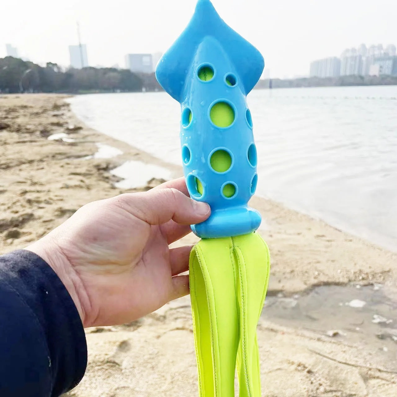 Jouet à mâcher pour animaux de compagnie, nettoyage des dents, jouets couineurs en forme de seiche, jouet interactif d'entraînement à lancer pour chiens de petite, moyenne et grande taille