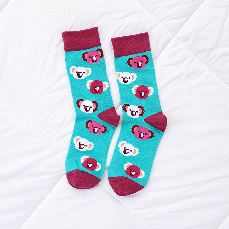 Chaussettes adultes pour hommes et femmes, animaux de dessin animé