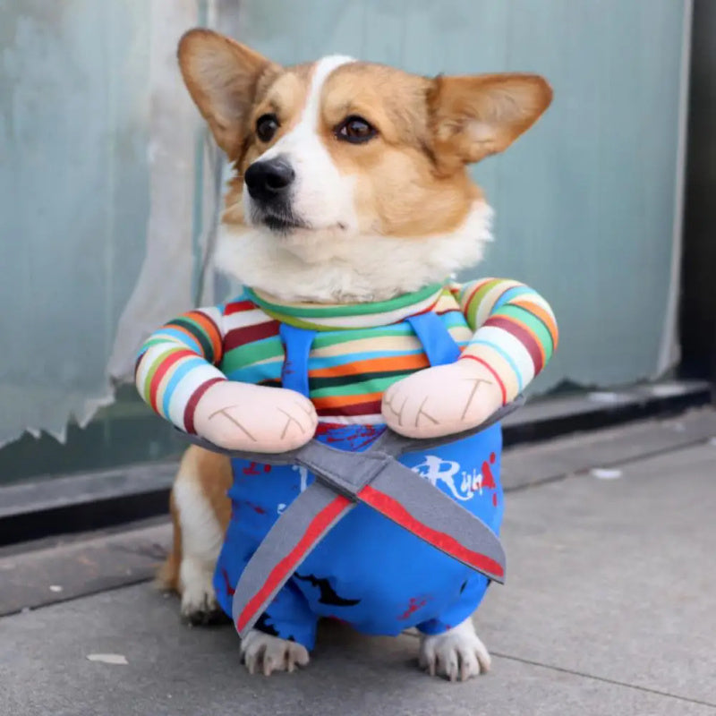 Disfraz de Halloween para mascotas, traje divertido para gato con correas ajustables, traje en forma de tijera, ropa de Navidad para Halloween para perros