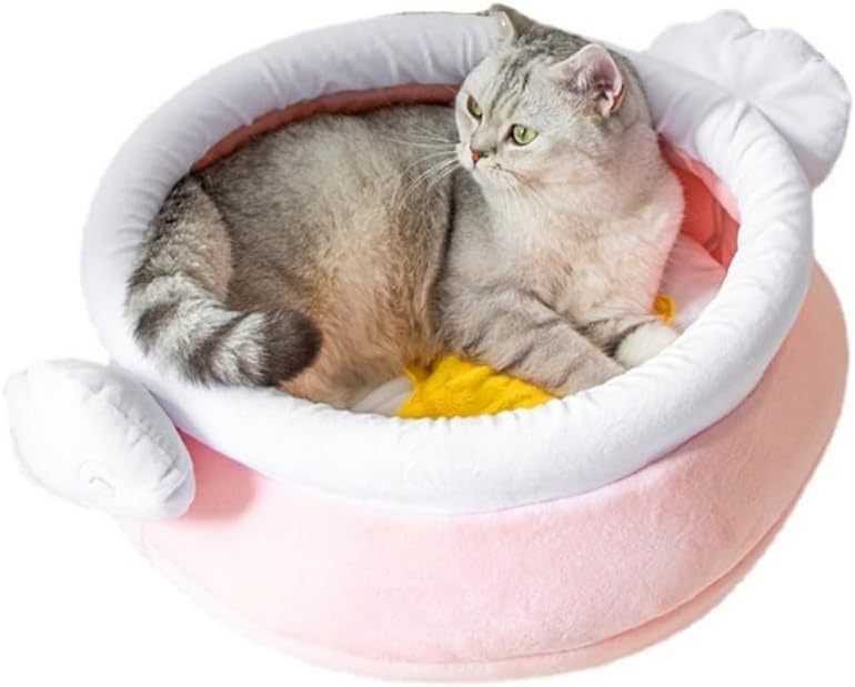 Nido de gato con forma mágica, sofá cama para gatos, bonito y cómodo nido para gatos, cálido, de gran espacio, suave, adecuado para gatos y perros pequeños