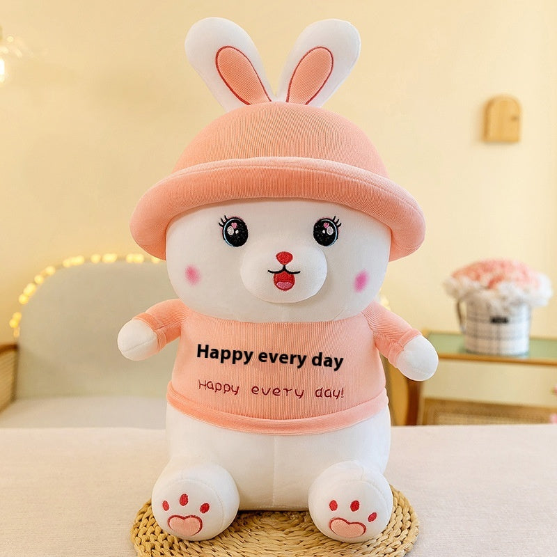 Blue Cute Little White Rabbit Plush Doll