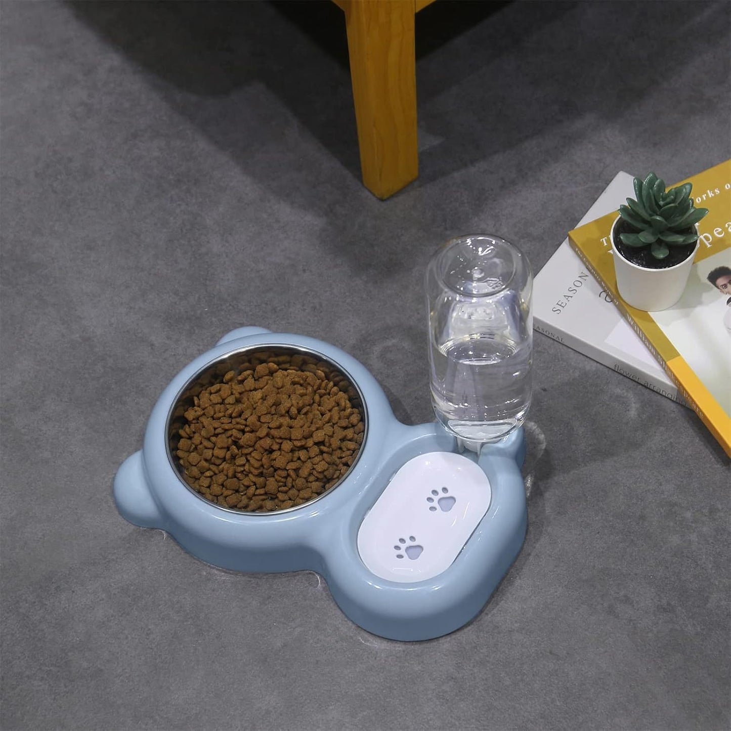 Ensemble de gamelles pour chien et chat avec distributeur d'eau et bol en acier inoxydable pour chats et petits chiens