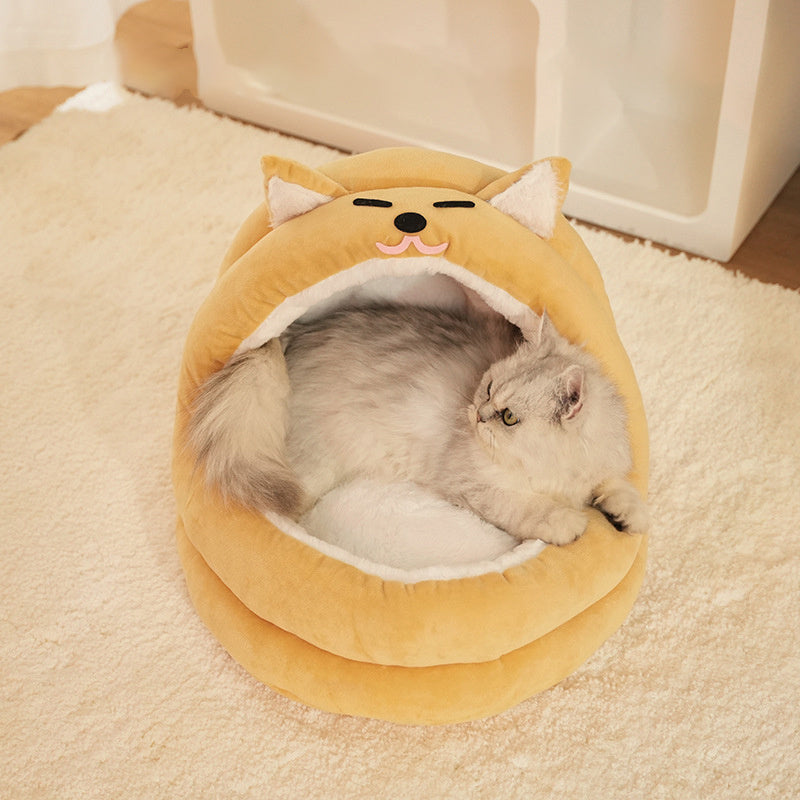 Cama para gatos, cesta cálida para mascotas, acogedor cojín para tumbonas de gatitos, cama para perrera, saco de dormir para perros pequeños, medianos y gatos, suministros para gatos