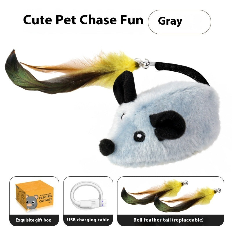 Intelligent Charging Simulation Electric Little Mouse Cat Teaser Toy