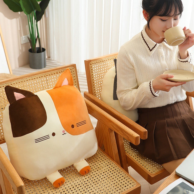 Square Cat Pillow Sleeping Plush Doll