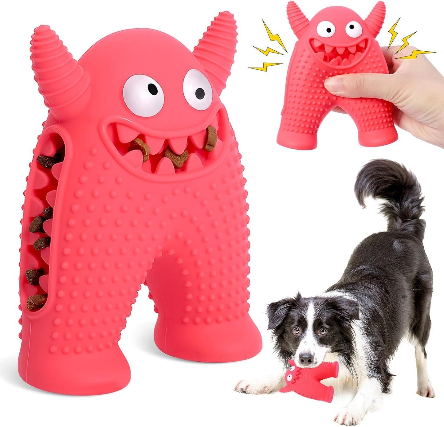 Jouets couineurs pour chiens pour mâcheurs agressifs, jouet à mâcher interactif durable pour petits chiens, jouets de nettoyage des dents en caoutchouc naturel pour chiots