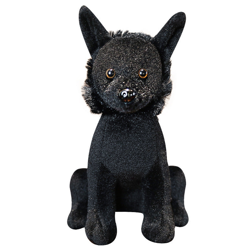 Muñeco de peluche creativo de perrito negro