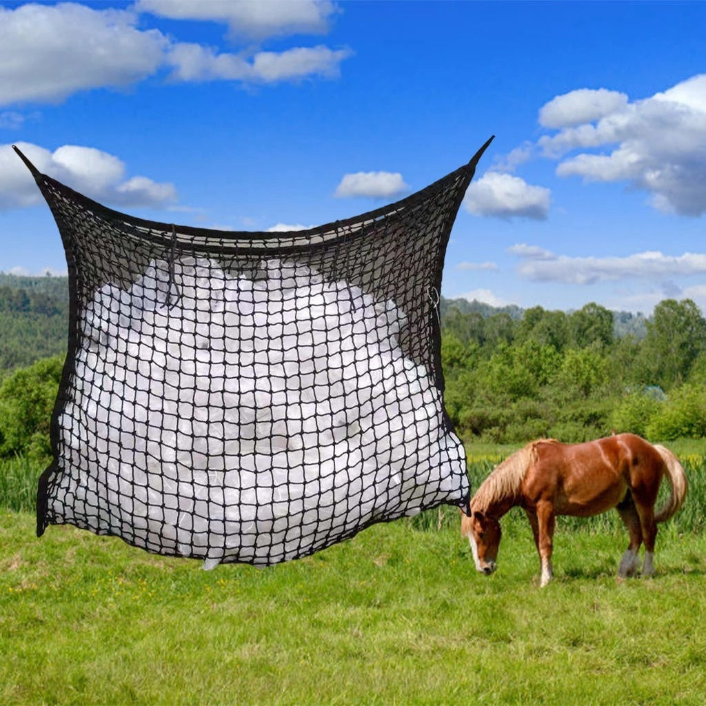 Sac d'alimentation suspendu pour chevaux avec grille tissée