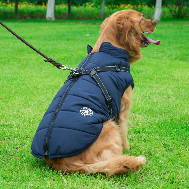 Ropa reflectante para perros grandes, abrigo cálido para mascotas a prueba de frío, abrigo impermeable para perros de otoño e invierno