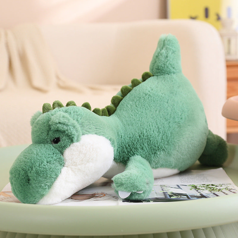 Dinosaurio tumbado, niño sonriente, durmiendo, soporte para piernas, abrazo para dormir, muñeca, niña, estudiante, lindo juguete de peluche