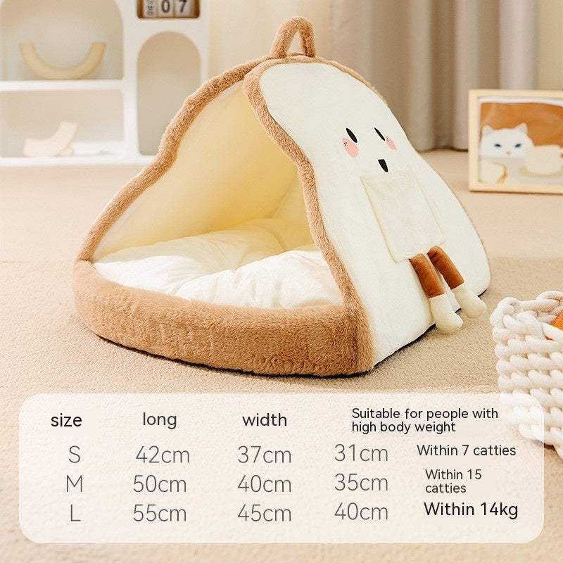 Cama cerrada extraíble y lavable para otoño e invierno, cama para perros, cama para mascotas, casa para gatos