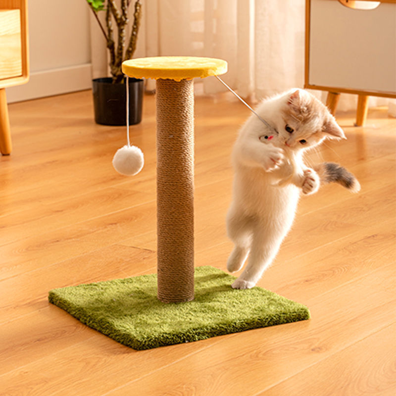 Griffoir vertical en sisal pour chat - Jouet durable, anti-pelliculaire, anti-rayures - Fournitures pour chats