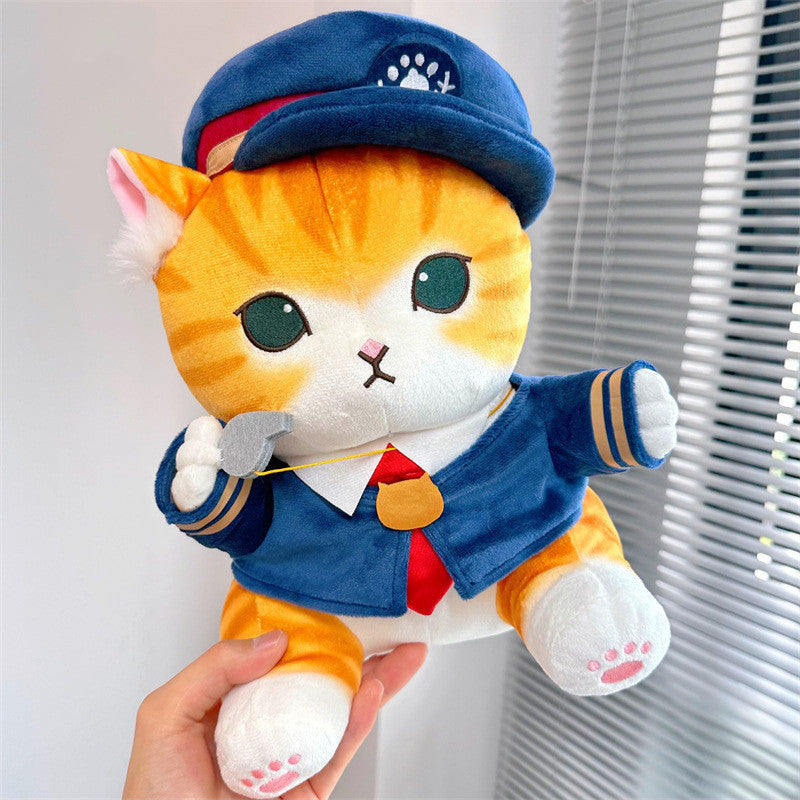 Cute Train Conductor Cat Toy Doll Pendant