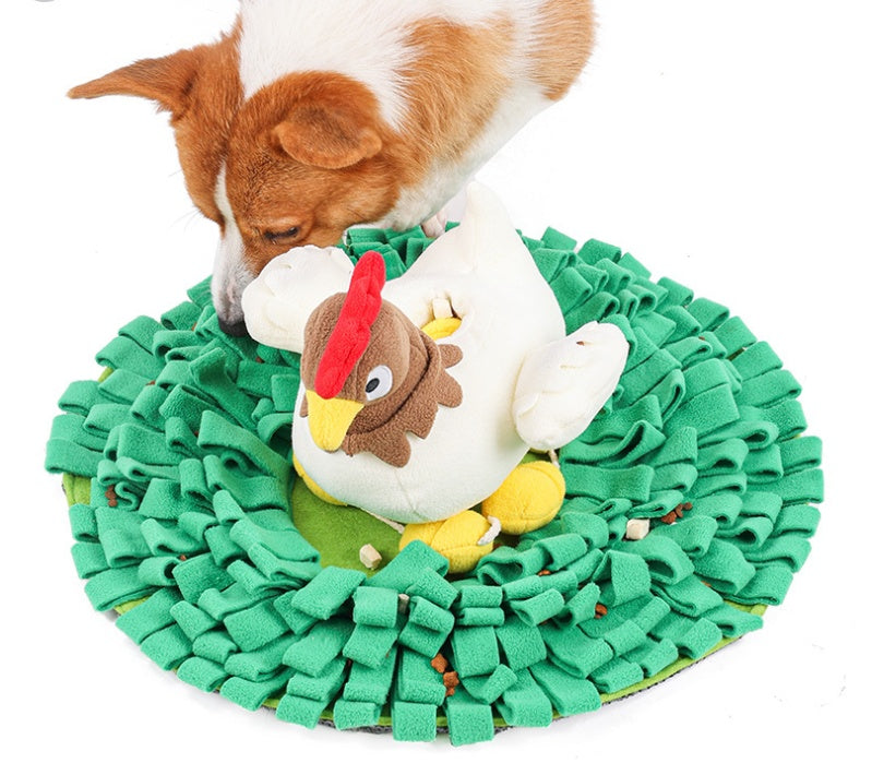 Pet Hen Incubating Egg Puzzle Sniffing Mat Toy Set