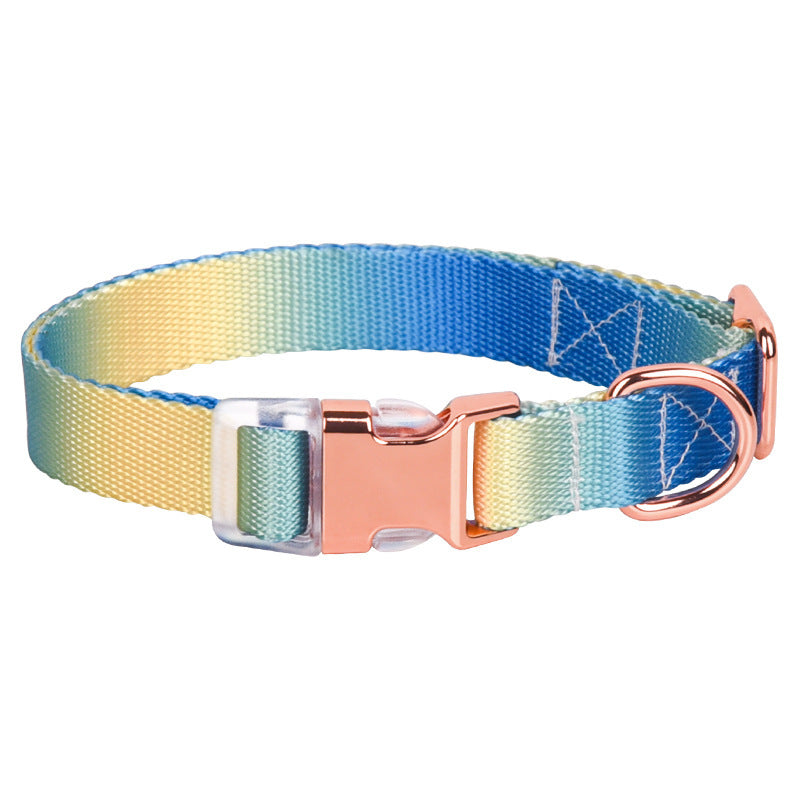 Nylon Dog Collar Adjustable Cat Small Dog Collars Gradient Pet Necklace Fashion Collars Accessories For Small Medium Large Dogs