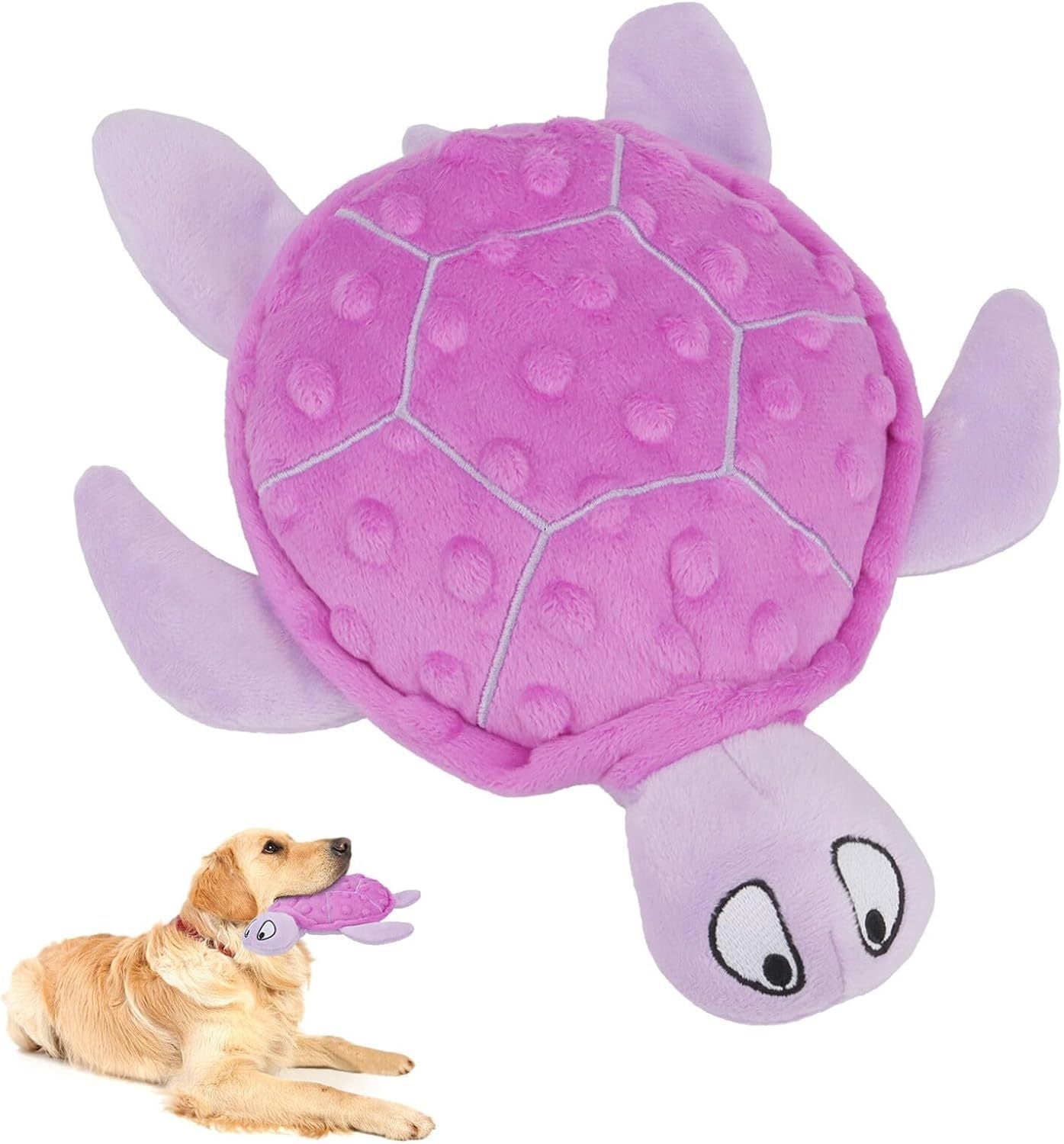 Squeaky Sea Turtle Plush Dog Toy - Durable, No Stuffing, Interactive Chew Toy For Small Dogs - Relieve Anxiety, Teething, And Keep Them Busy For Puppy