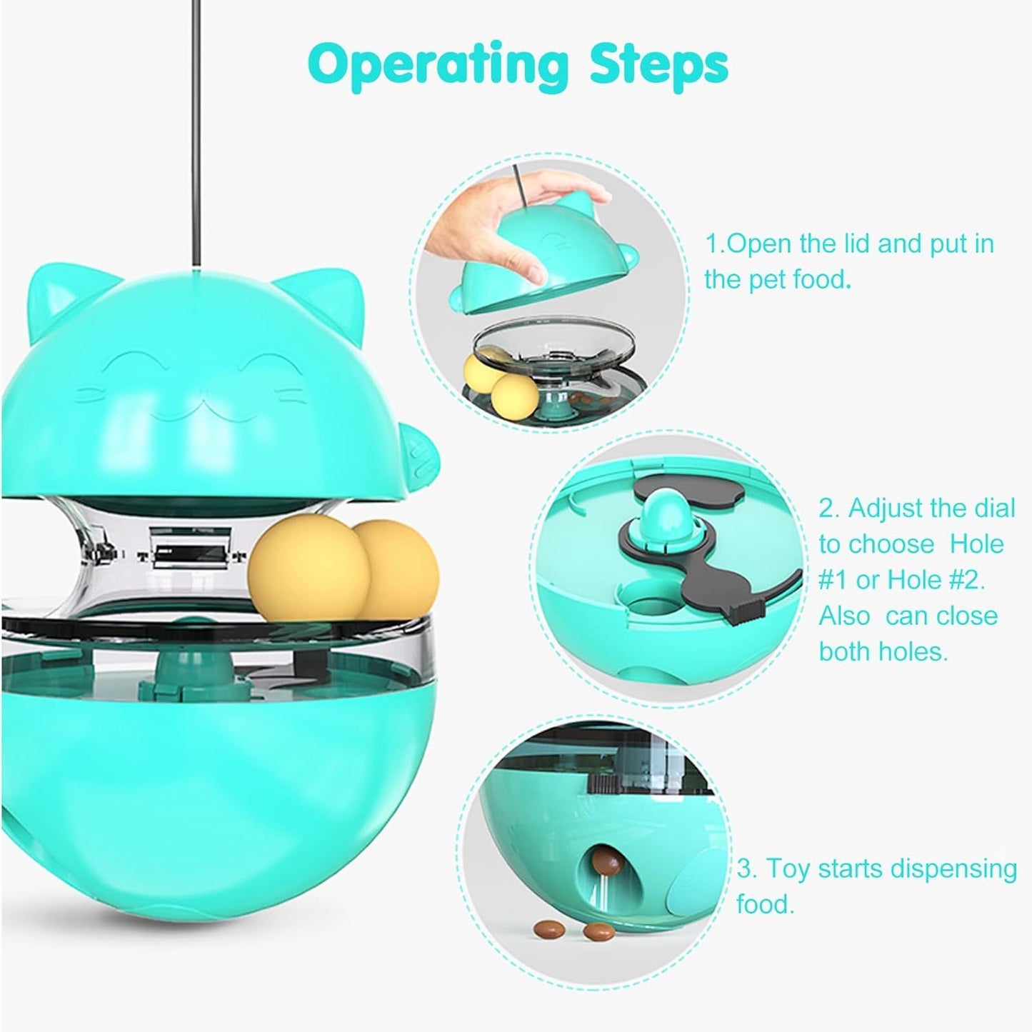 Interactive Cat Treat Dispenser Toy - Tumbler Feeder Toy For IQ Training And Mental Stimulation