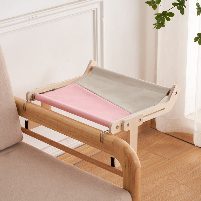 Cama para gatos de madera y vidrio con ventana para balcón