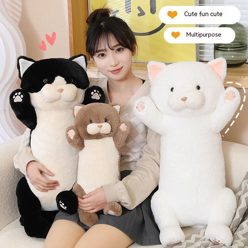 Chat japonais long oreiller en peluche chaton poupée Ragdoll fille lit sommeil câlin