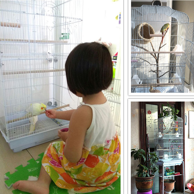 Jaula de exhibición portátil para mascotas, jaula de alambre para pájaros, jaula para loros