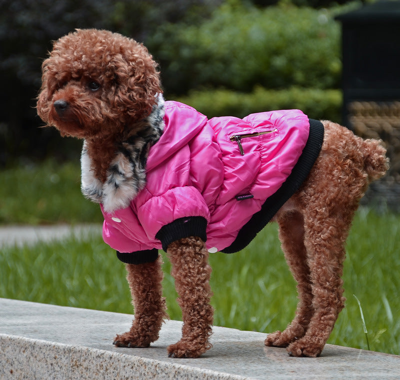 Ropa acolchada de algodón con cremallera para mascotas