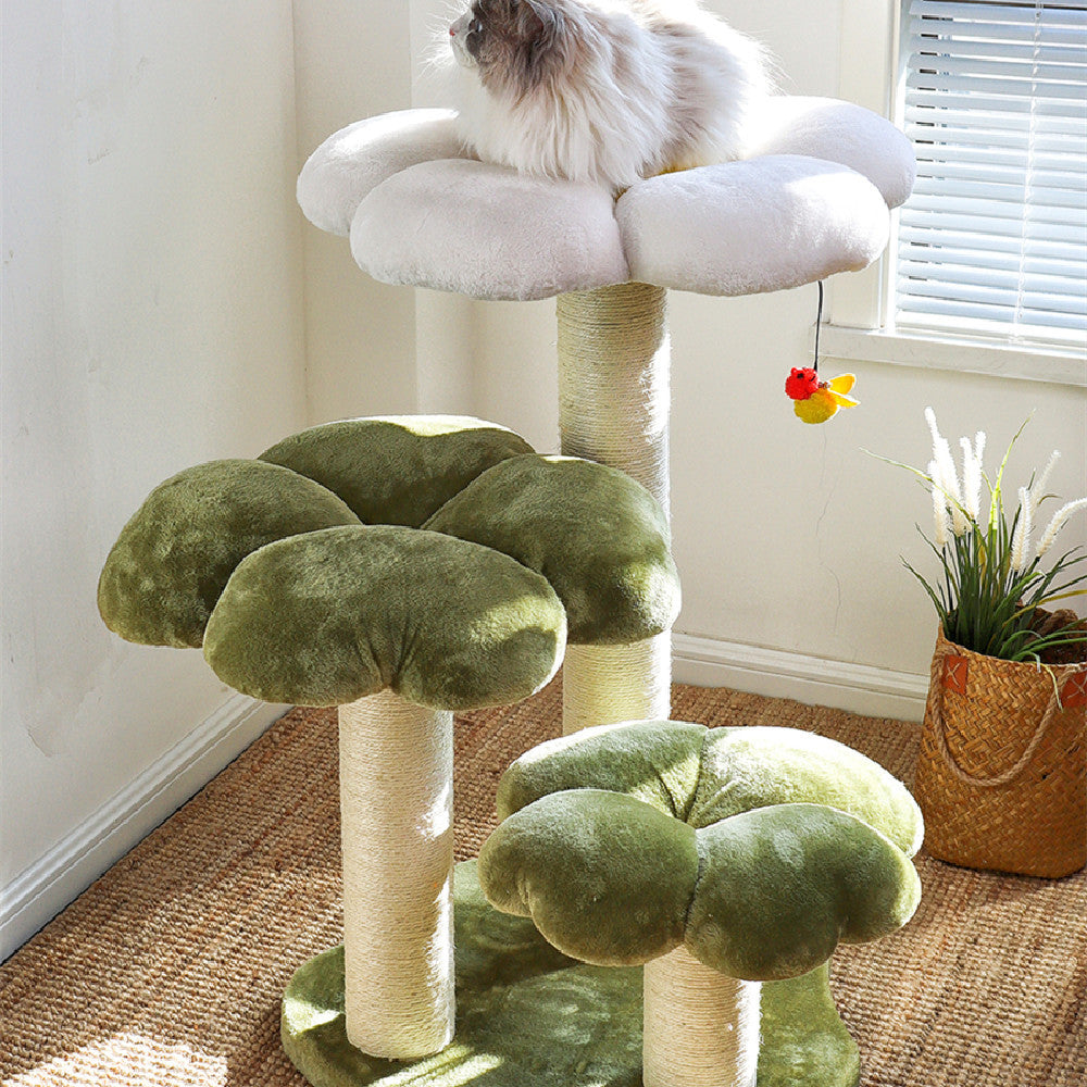 Nido para gatos con estructura de escalada integrada en forma de árbol y cama grande