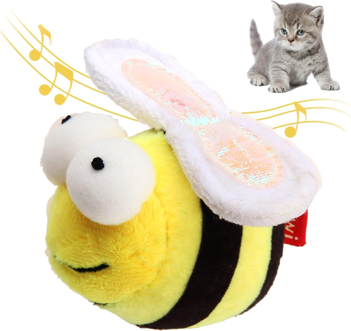 Juguete con sonido de abeja chirriante para gatos, juguetes interactivos con chirridos para gatos, Melody Chaser, juguete para jugar y chirriar para gatitos para el aburrimiento