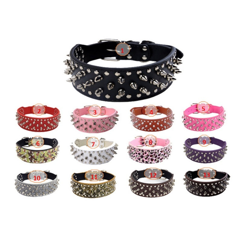 Bullet Nail Pet Medium And Large Rivet Dog Collar