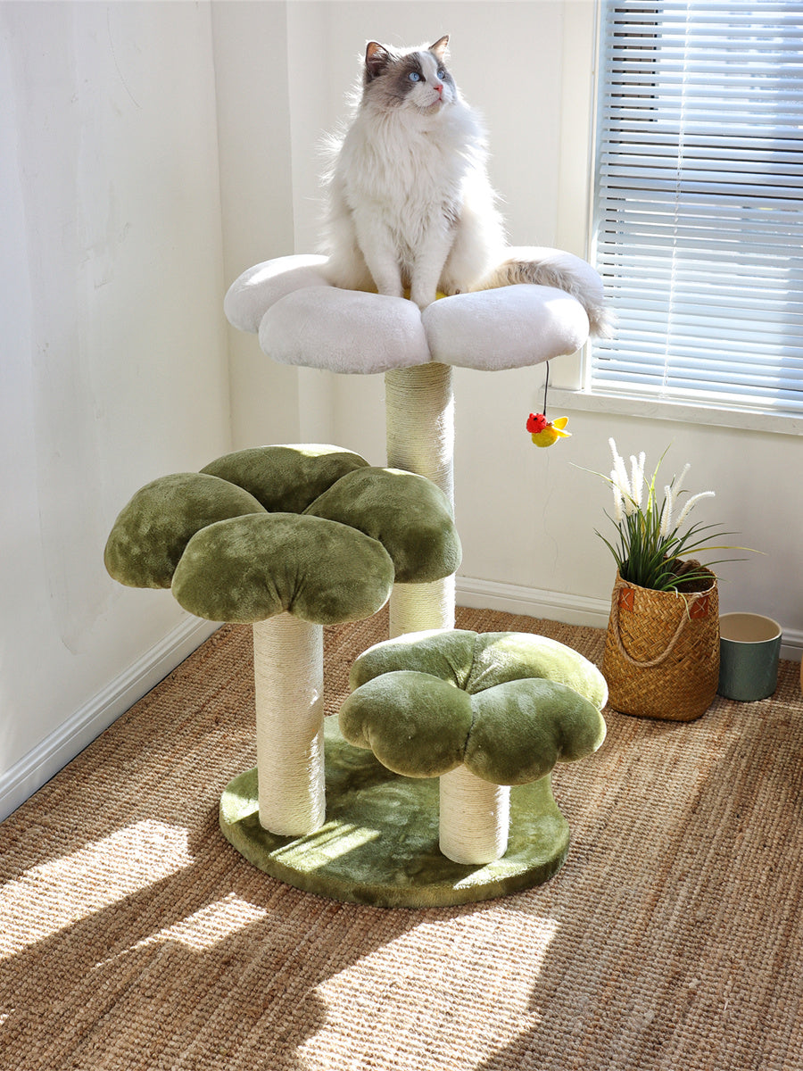 Nido para gatos con estructura de escalada integrada en forma de árbol y cama grande