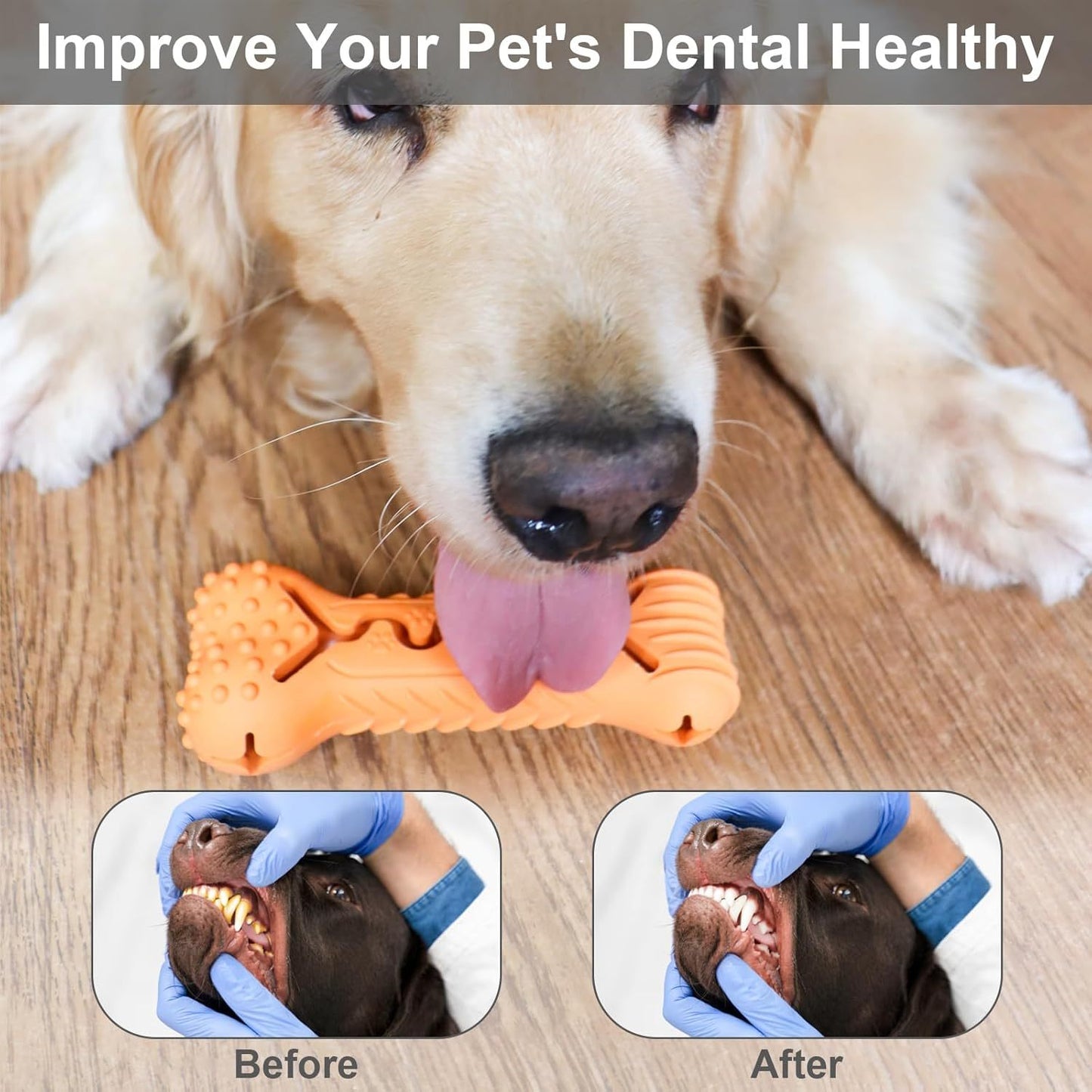 Juguetes para masticar con forma de hueso para perros, para masticadores agresivos, caucho natural duradero, limpieza de dientes multifuncional y masaje de encías