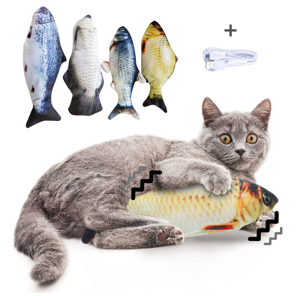 Version sans herbe à chat - Jouet de simulation de poisson sauteur électrique