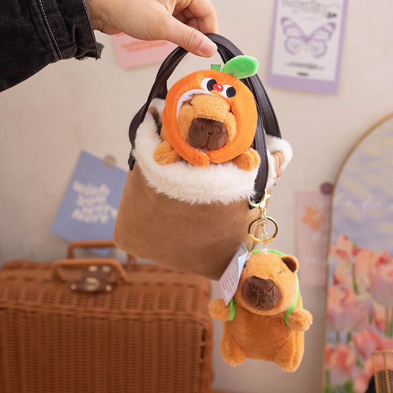 Capabala Capybara Doll Guinea Pig Peluche Juguete Pequeño Colgante Niñas Bolsos Adorno Llavero