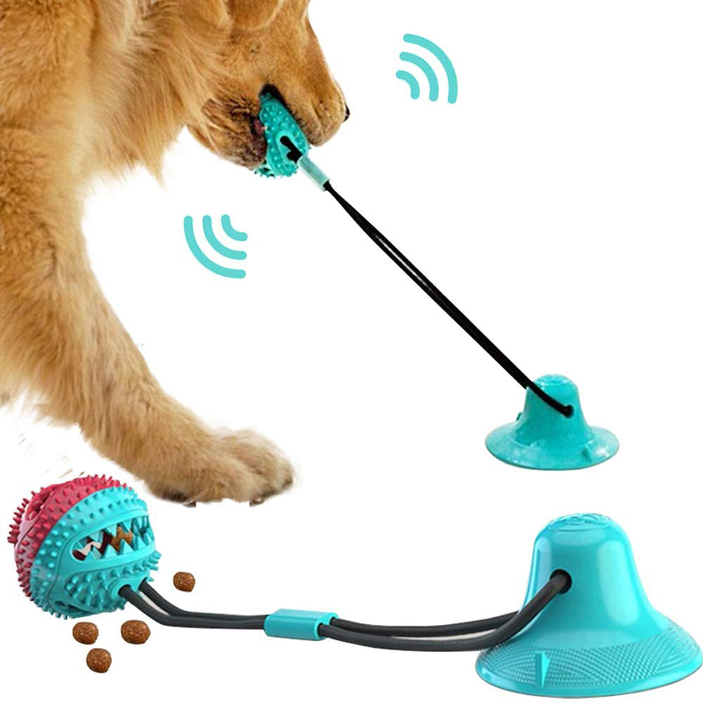 Juguetes para perros con ventosa de silicona, pelota interactiva para perros, juguete para masticar, morder, limpieza de dientes, cepillo de dientes, suministros para alimentar mascotas 