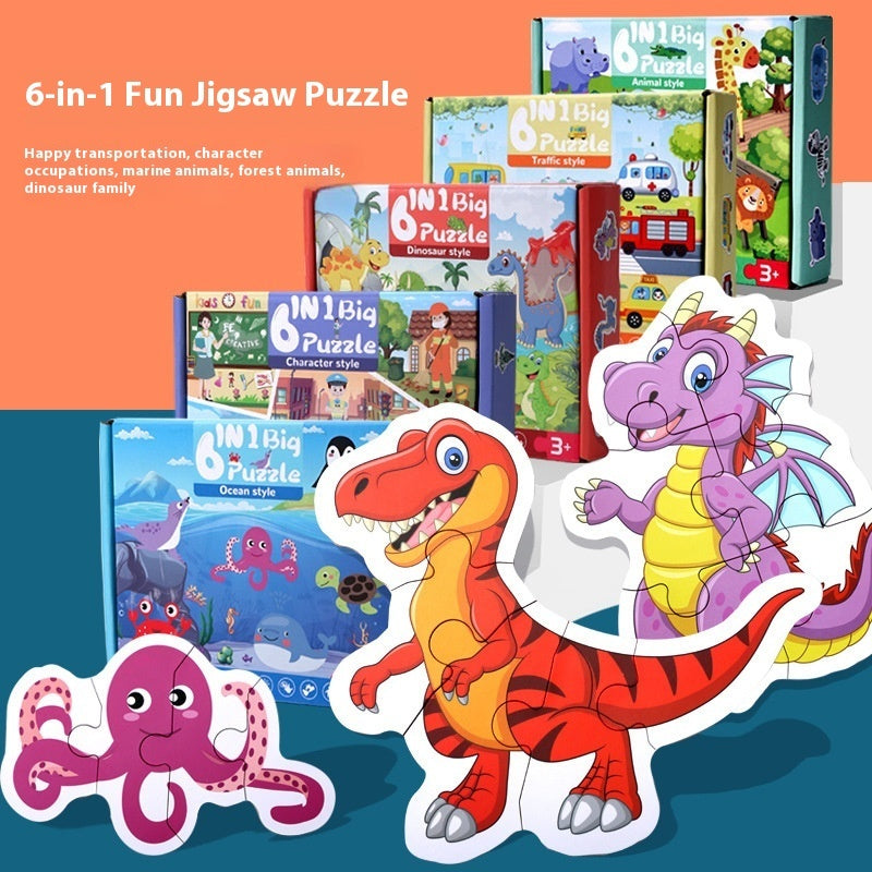 Irregular Block Cartoon Animal Traffic Dinosaur Puzzle Toy