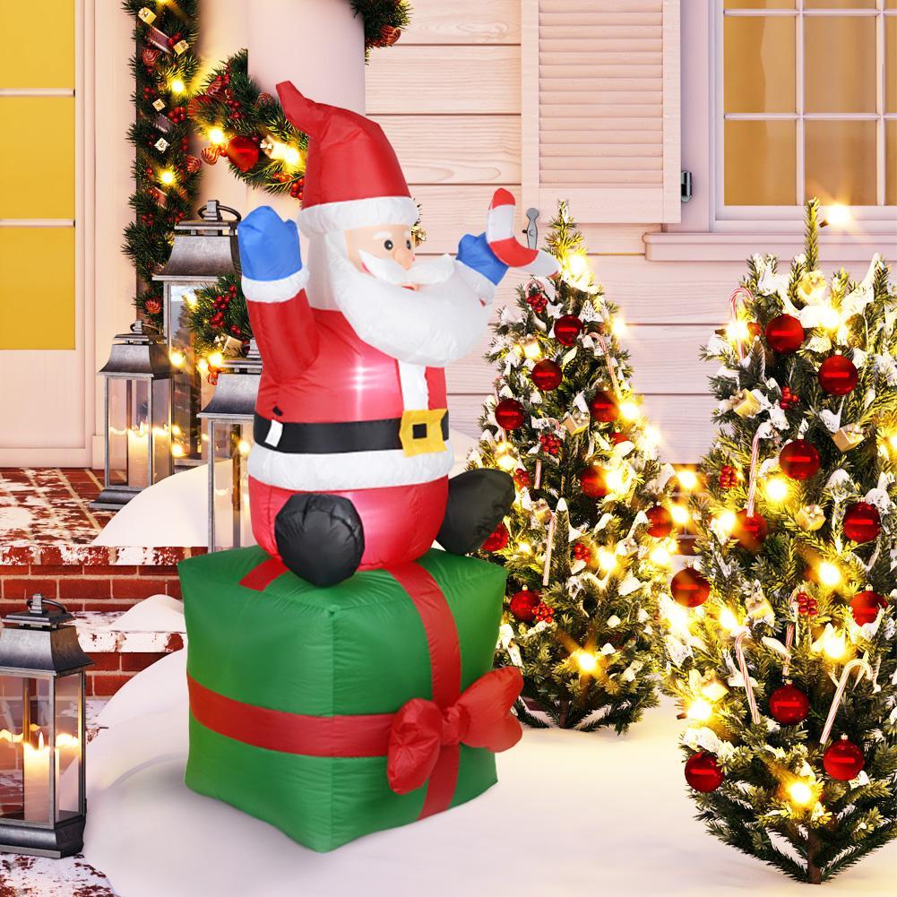 Muñeco inflable con luz nocturna, Feliz Navidad, Papá Noel al aire libre, decoración de Año Nuevo, soldado de jardín, juguetes, accesorios de arreglo