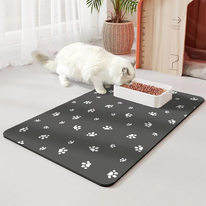 Alfombrilla para suelo con diatomeas para mascotas, para perros y gatos, a prueba de derrames, impermeable, de secado rápido