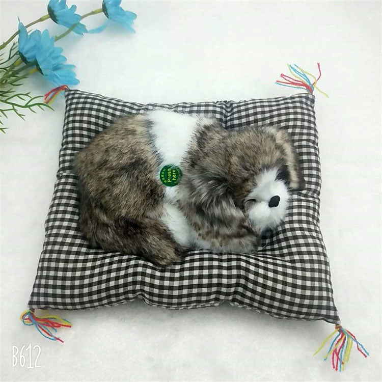 Car Artificial Dog Plaid Cloth Cushion Decoration Car Decoration