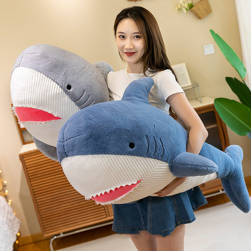 Nouveau coussin en peluche en forme de requin en fourrure de lapin