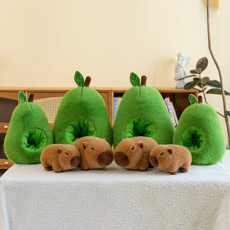 Almohada de carpincho de aguacate de peluche